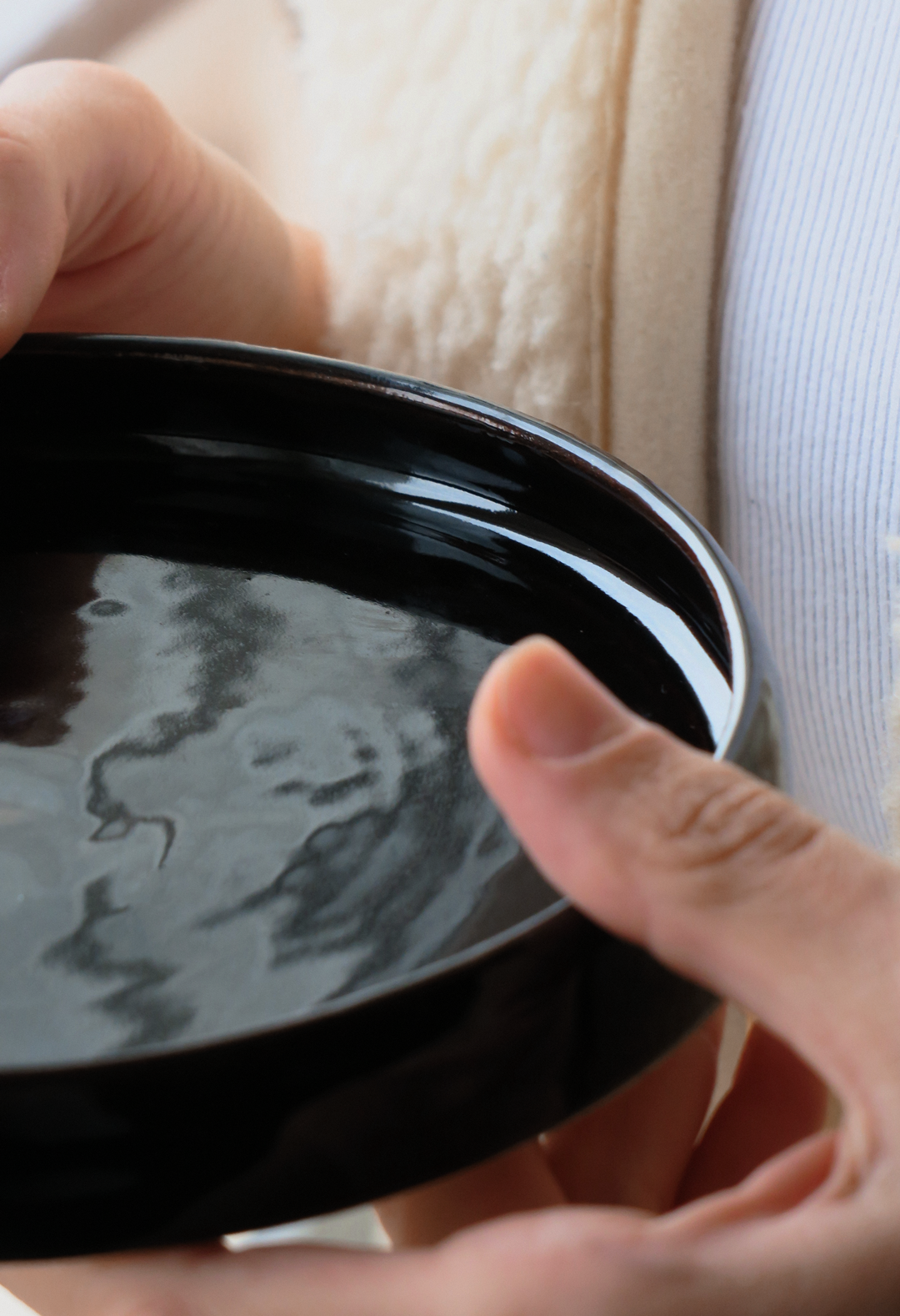 Assiette principale - Collection Ambre Noir