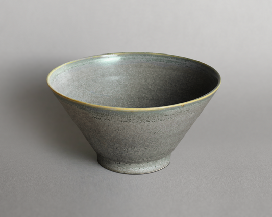 Grand bol évasé — Émail lichen gris