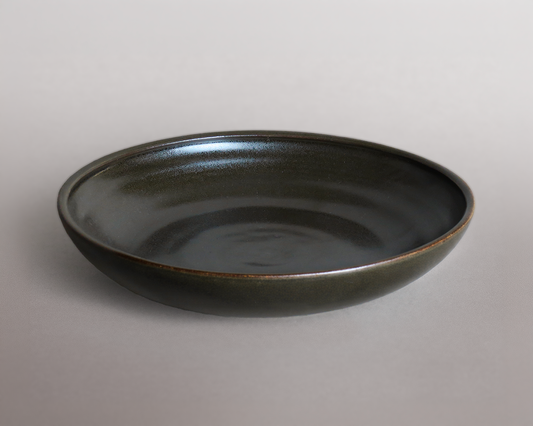 Assiette creuse — Émail bois brûlé