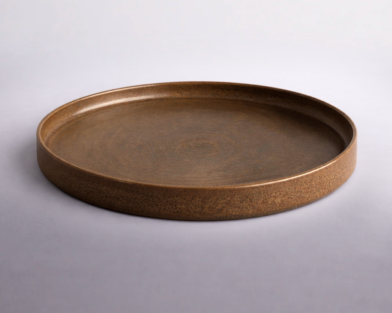 Grande assiette à bord droit — Émail bois d'automne