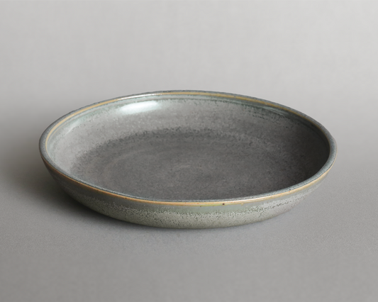 Assiette creuse — Émail lichen gris
